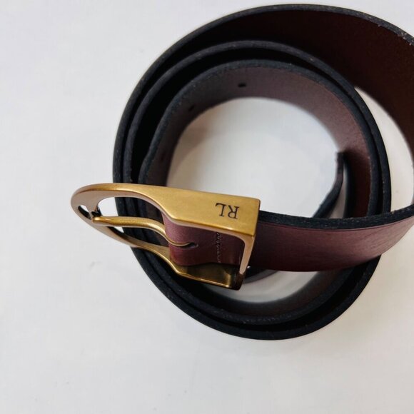 Ralph Lauren NWOT men’s leather belt with brass buckle, Size 36 - Picture 2 of 8